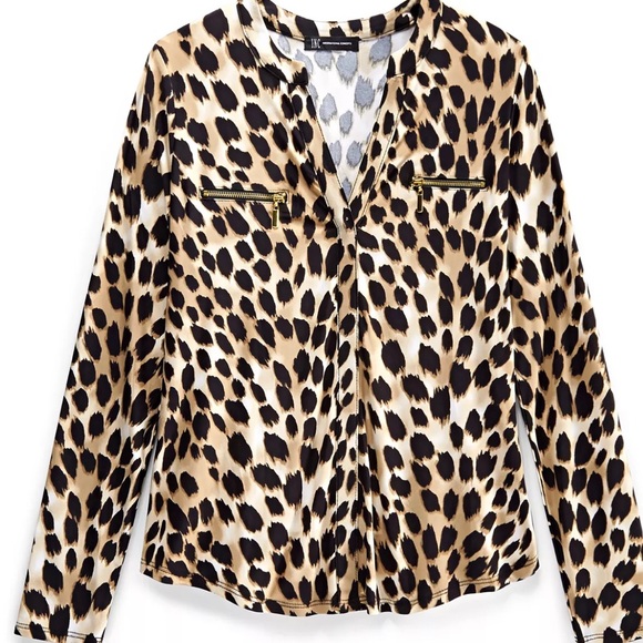 INC International Concepts Printed Zip-Pocket Top SIZE X-LARGE - Picture 1 of 8